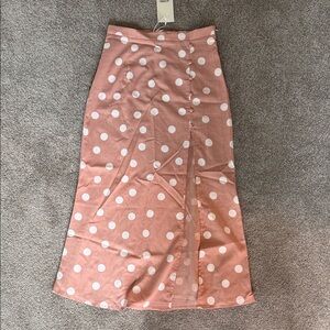 Mura Boutique Pink Polka Dot Pencil Skirt